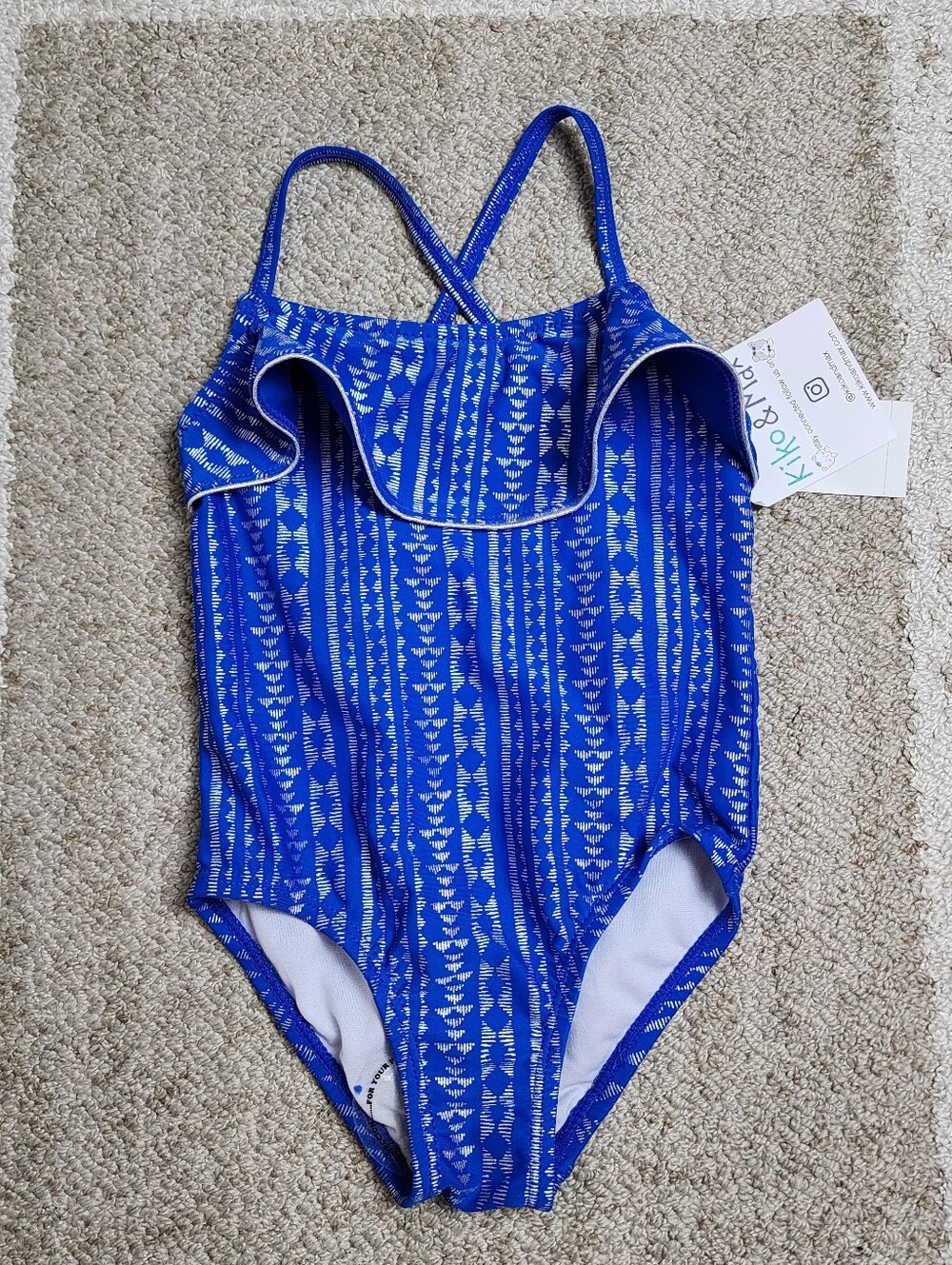Kiko & Max Girls Ruffle One Piece Swimsuit NWT Size 2T Blue